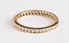 14K gold and diamond band, 1.6 dwt., size - 10 1/2