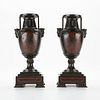 Pair 19th c. French Egyptian Revival Urns