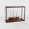 Hand Built & Painted Model Ship w/ Case