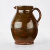 Green Redware Pottery Pitcher
