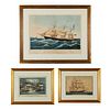 3 Currier & Ives Naval Prints
