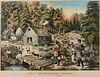 Currier & Ives "The Pioneer's Home" Print