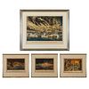 4 Currier & Ives Chicago Fire and Fireman Prints
