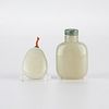 Group of 2 Chinese Pale Jade Snuff Bottles