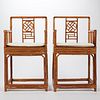 Pair of Chinese Spotted Bamboo Armchairs