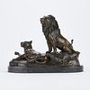 George Gardet Bronze Lion Sculpture