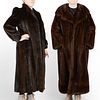 2 Brown Mink Full Length Fur Coats