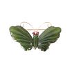 Vintage 14K Nephrite Jade & Ruby Butterfly Brooch