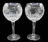 Set of (2) Waterford "Peace" Crystal Goblets