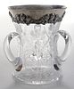 Clark Brilliant Period Cut Glass Vase with Sterling Collar
