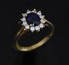 18k Gold Tiffany & Co Sapphire and Diamond Ring