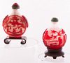 19th C Chinese Cameo Glass Snuff Bottles, Two (2)