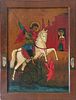 LARGE Antique Russian Icon St. George with Two Saints