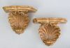 PAIR OF BAROQUE STYLE MOLDED GILT-GESSO SHELL-FORM WALL BRACKETS