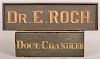 2 Antique Painted Wood Doctor's Trade Signs.