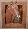 Vintage Carved Wood Horse Head Wall Plaque.