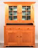 PA 19th Cent. Softwood 2 Part Dutch Cupboard.