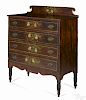 New England Sheraton painted pine chest of drawers, ca. 1820