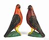 Carl Snavely (Lancaster County, Pennsylvania 1915-1983), pair of carved and painted song birds