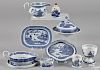 Chinese export blue and white porcelain, 19th c., to include a snuff bottle, a gravy