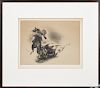 Yasuo Kuniyoshi (Japanese/American 1893-1953), lithograph, titled Bullfight, signed lower right