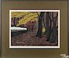 Kiyoshi Saito (Japanese 1907-1997), woodblock, titled Autumn in Aizu, dated lower center 1969