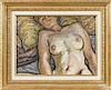 Harold Weston (American 1894-1972), oil on canvas female nude, initialed upper right