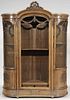 Napolean III Louis XVI Style Neoclassical Carved Oak Grille-Door Cabinet