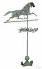 Swell-bodied copper running horse weathervane, 19th c., with directionals