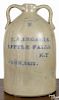 New York five-gallon stoneware advertising jug, 19th c., impressed Fort Edward Stoneware Co.