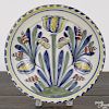 Delft polychrome charger, mid 18th c., 13 3/8'' dia.