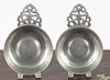 Two New England pewter porringers, early 19th c., 5 1/2'' dia.