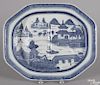 Chinese export porcelain Canton well and tree platter, 19th c., 15 1/2'' l., 18 1/2'' w.