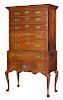 New England Queen Anne tiger maple high chest, ca. 1770, 72 1/4'' h., 37 1/2'' w.