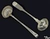 Two American coin silver ladles, early 19th c., to include examples by Joseph Foster, Boston