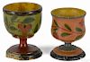 Joseph Lehn (Lancaster, Pennsylvania 1798-1892), two turned and painted egg cups
