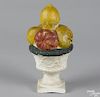 Pennsylvania painted chalkware fruit compote, 19th c., 10 3/4'' h.