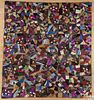 Pennsylvania multi-fabric crazy quilt, dated 1880, initialed FD and MEJ