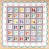 Appliqué sunbonnet girls quilt and matching bolster cover, early 20th c., 85'' x 84''.