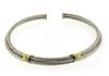 David Yurman 14k Gold Sterling Silver Double X Cable Choker Necklace