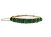 14K Gold Diamond Emerald  Bangle Bracelet