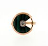 Cartier Amulette 18K Gold Diamond Malachite Ring