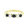 Vintage Tiffany &amp; Co 14K Gold Pearl Sapphire Ring