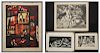 4 Works by American Printmakers Jerome Kaplan and Sol Carson