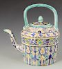 Antique Persian Polychrome Glaze Teapot