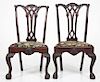 Pair Philadelphia Chippendale Revival Side Chairs