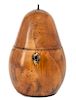 An English Pear Form Tea Caddy Height 6 1/2 inches.