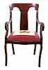 A Victorian Open Armchair Height 35 1/2 inches.