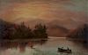 American School, (Early 20th century), Autumn Lake Landscape with Fishing Boat