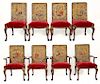 Set of Eight Needlepoint Back Dining Chairs